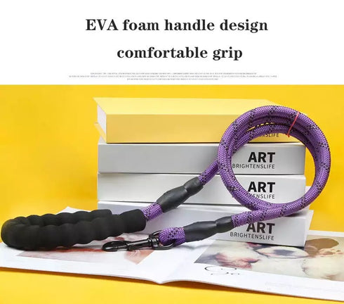 Comfortable Padded Handle Reflective Rope Dog Leash